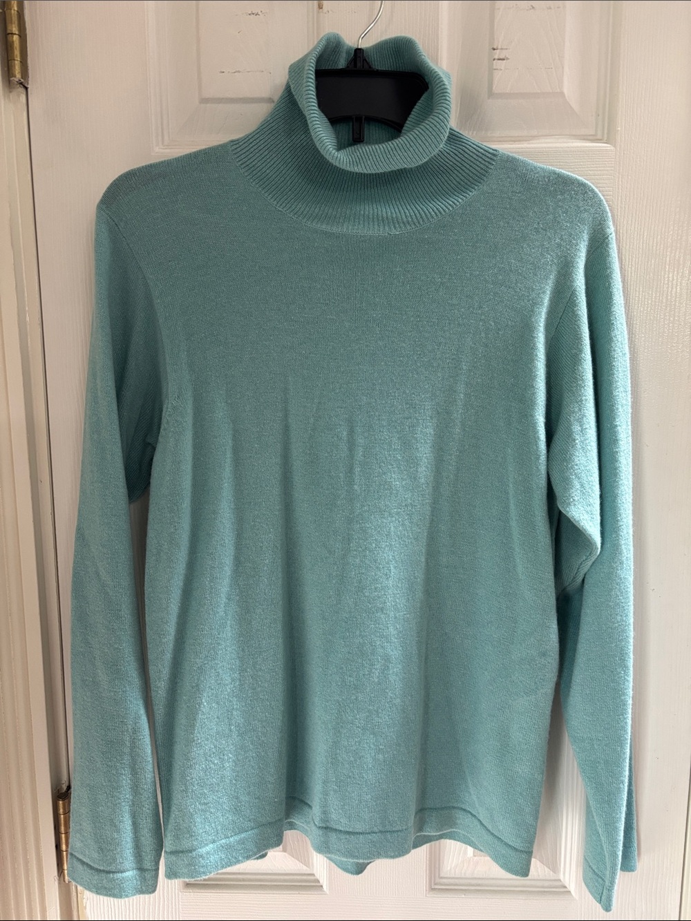Classic Cashmere Turtleneck Sweater in Light Aqua